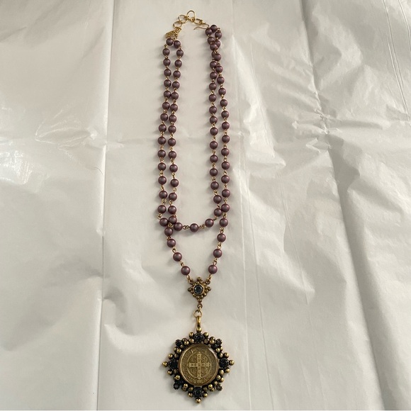 Virgins Saints & Angels Jewelry - Virgins Saints & Angels Magdalena Necklace Purple Iridescent Beads Multi Length